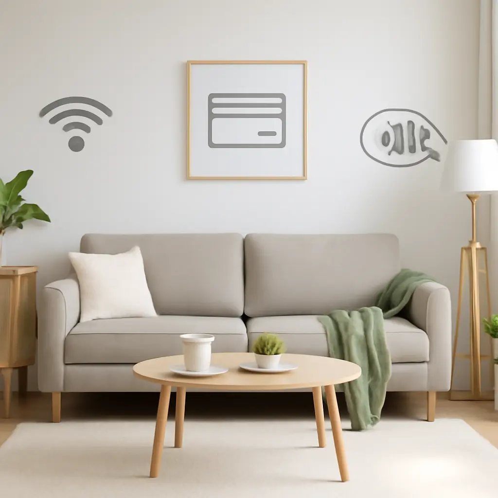 Современный интерьер с элементами цифровых платежей