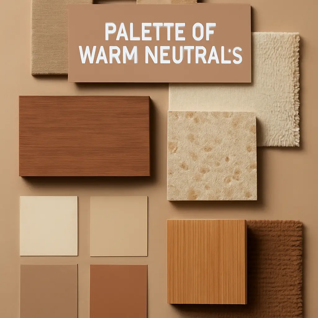 Палитра цветов и образцы экологичных материалов для интерьера